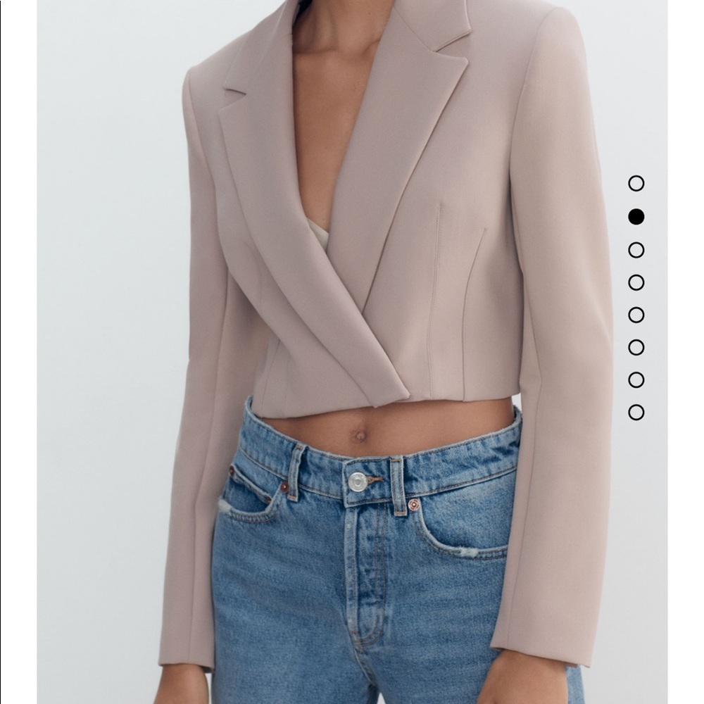 Zara Cropped Tan Blazer